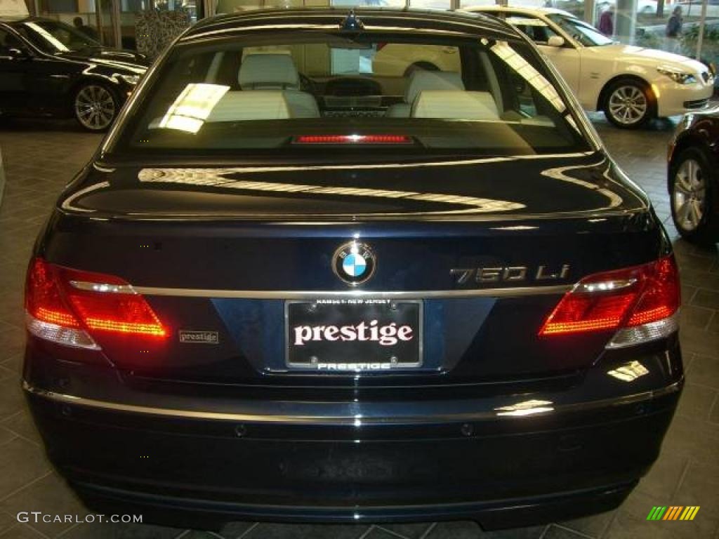 2008 7 Series 750Li Sedan - Monaco Blue Metallic / Cream Beige photo #6