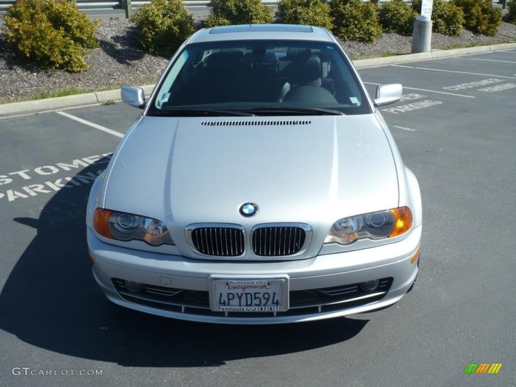 2001 3 Series 330i Coupe - Titanium Silver Metallic / Black photo #2