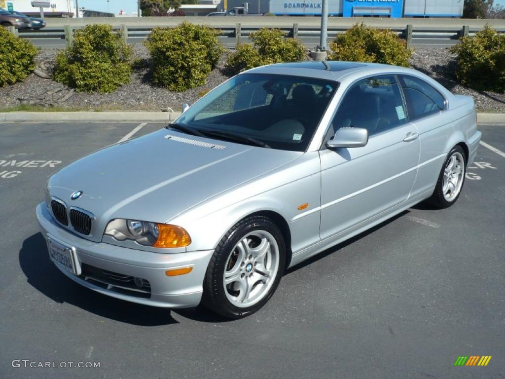 2001 3 Series 330i Coupe - Titanium Silver Metallic / Black photo #3