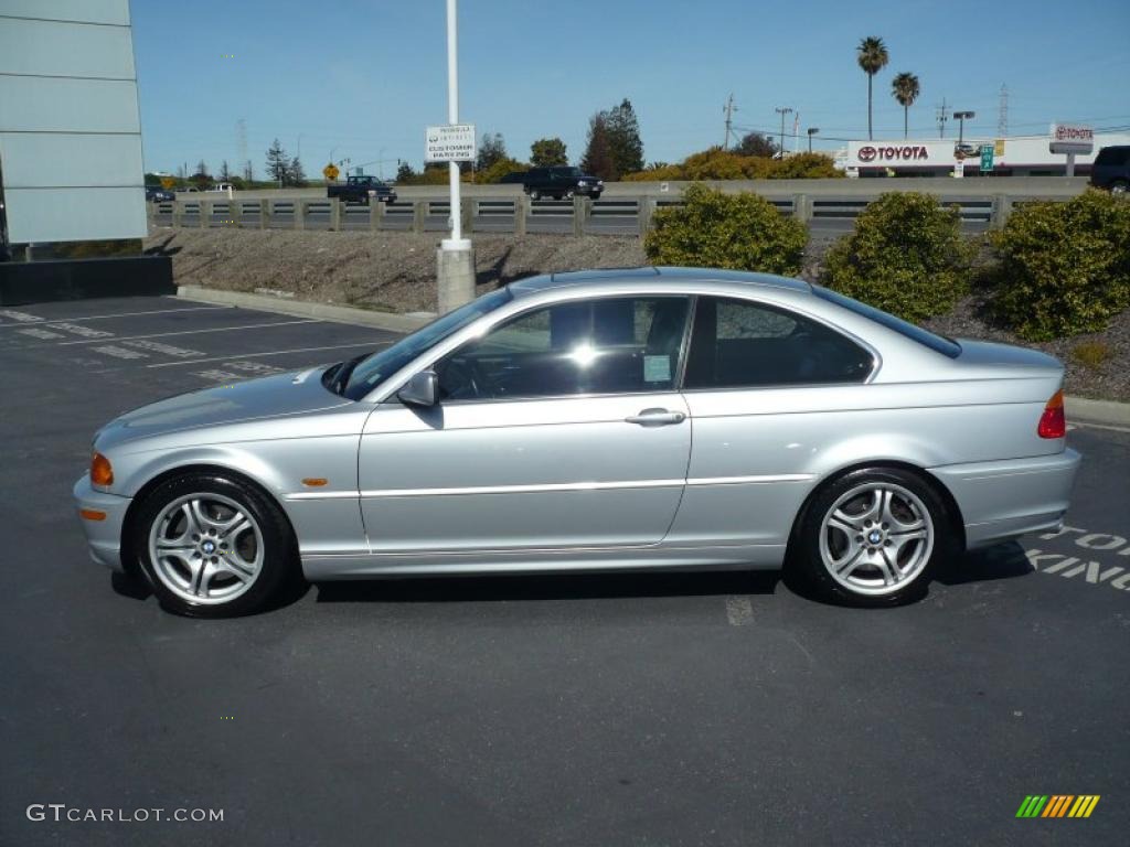2001 3 Series 330i Coupe - Titanium Silver Metallic / Black photo #4