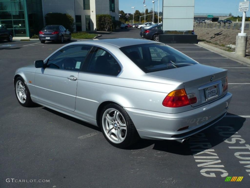 2001 3 Series 330i Coupe - Titanium Silver Metallic / Black photo #5