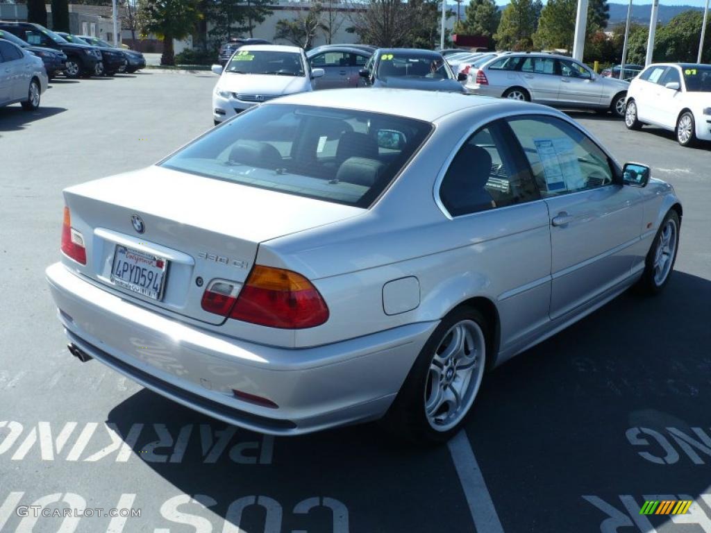 2001 3 Series 330i Coupe - Titanium Silver Metallic / Black photo #7