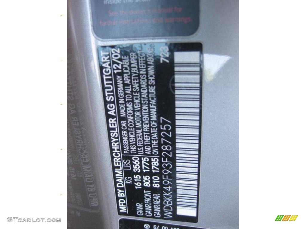 2003 SLK 230 Kompressor Roadster - Pewter Silver Metallic / Charcoal photo #41