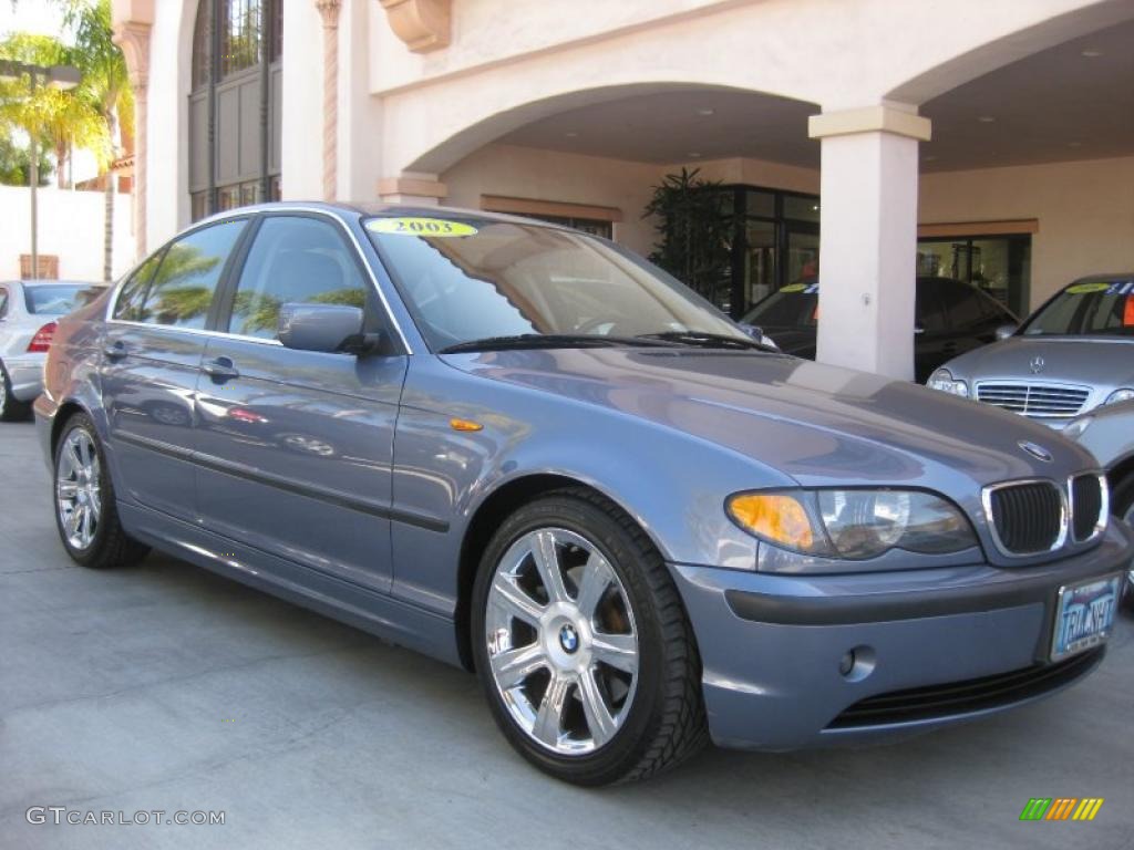 2003 3 Series 325i Sedan - Steel Blue Metallic / Grey photo #1