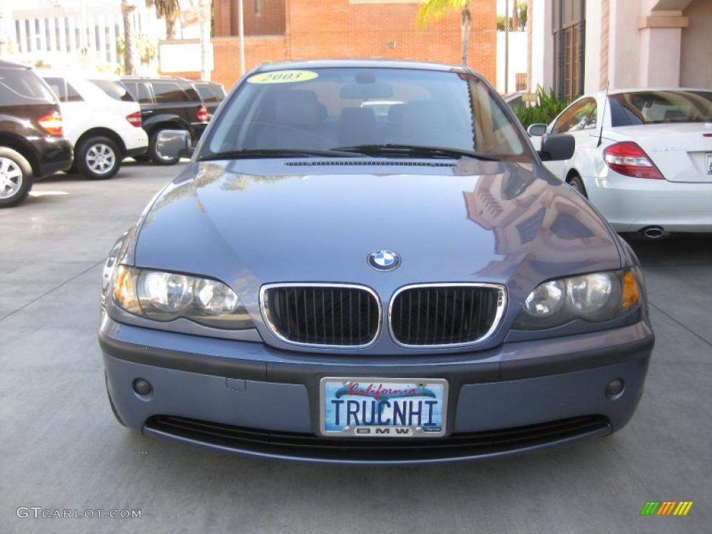 2003 3 Series 325i Sedan - Steel Blue Metallic / Grey photo #7