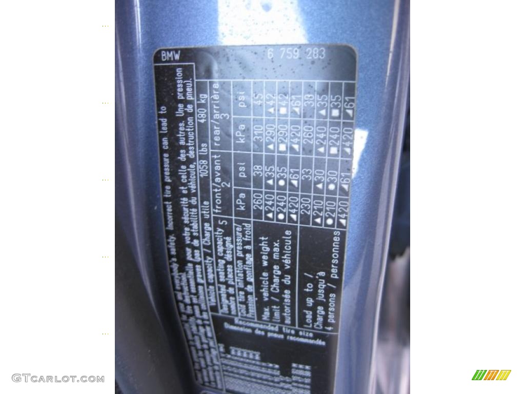 2003 3 Series 325i Sedan - Steel Blue Metallic / Grey photo #36