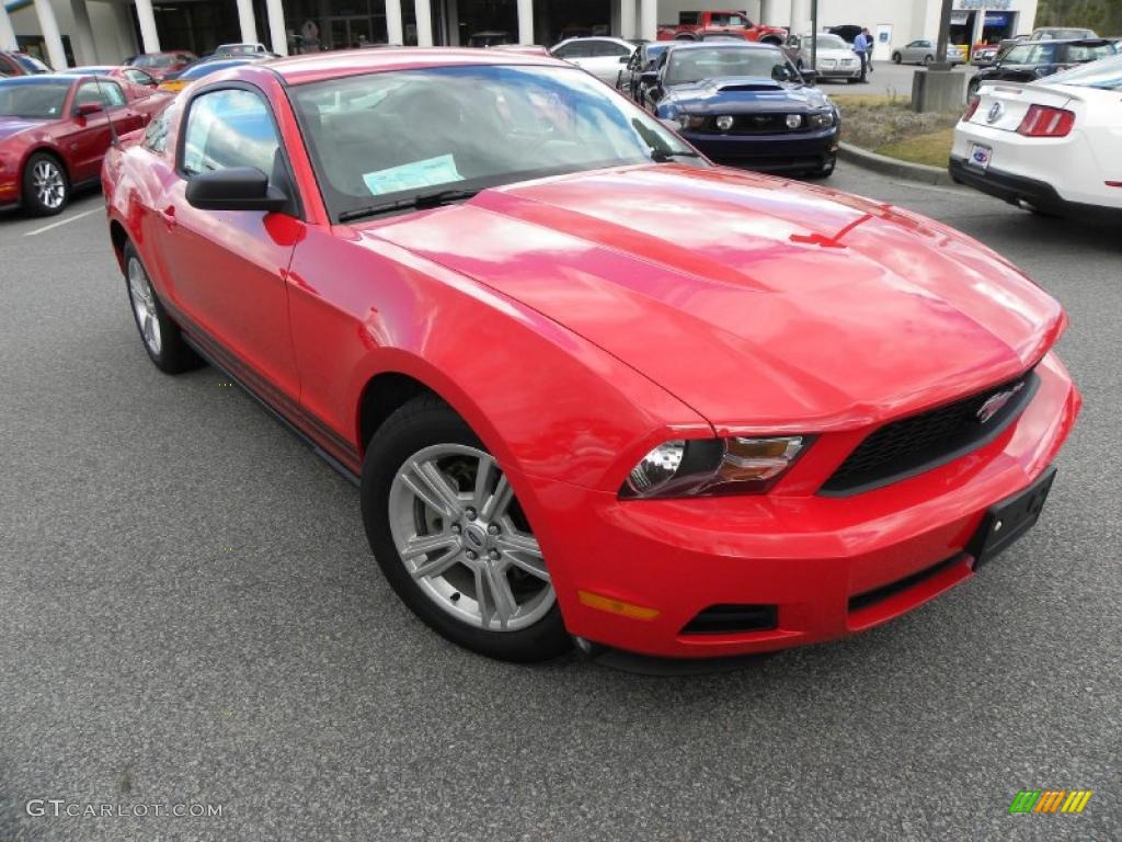 2010 Mustang V6 Coupe - Red Candy Metallic / Stone photo #1