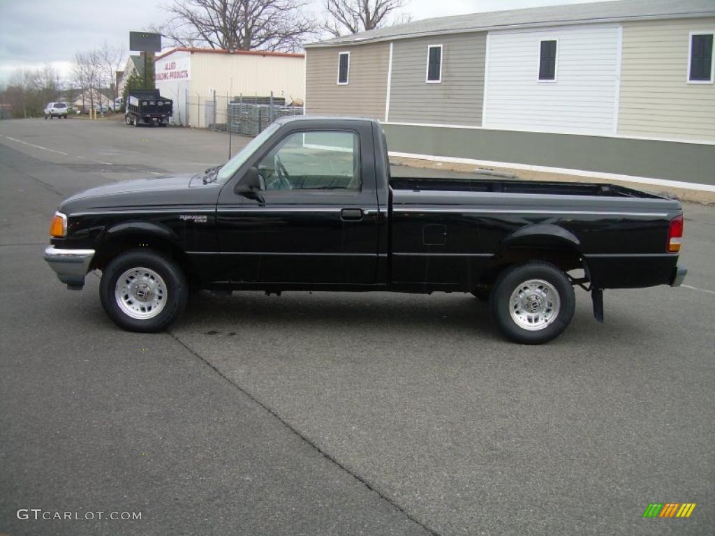 1993 Ranger XL Regular Cab - Raven Black / Beige photo #5