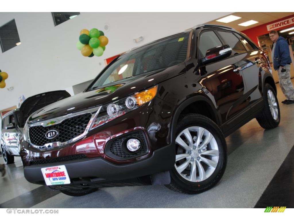 2011 Sorento EX - Dark Cherry / Black photo #2