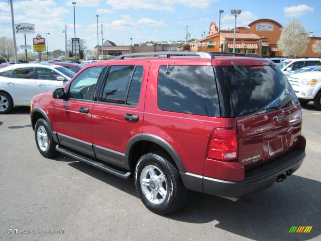2003 Explorer XLT - Redfire Metallic / Medium Parchment Beige photo #3