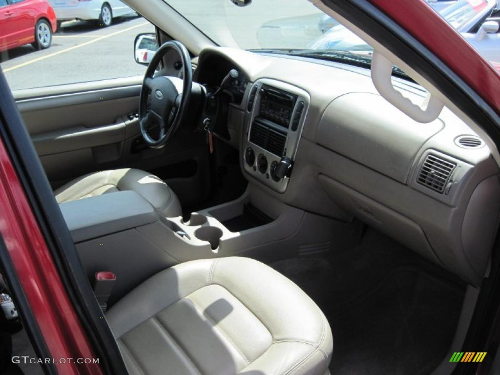 2003 Explorer XLT - Redfire Metallic / Medium Parchment Beige photo #16