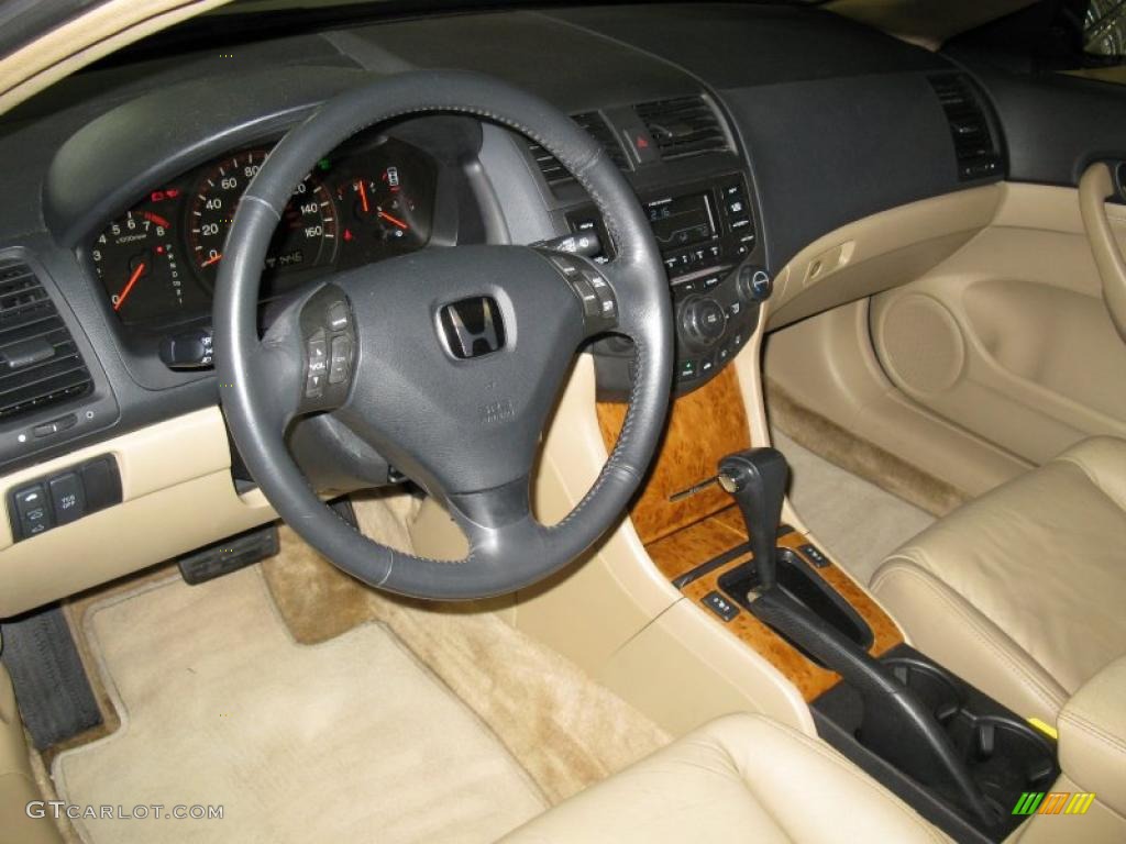 2003 Accord EX V6 Coupe - Desert Mist Metallic / Ivory photo #14