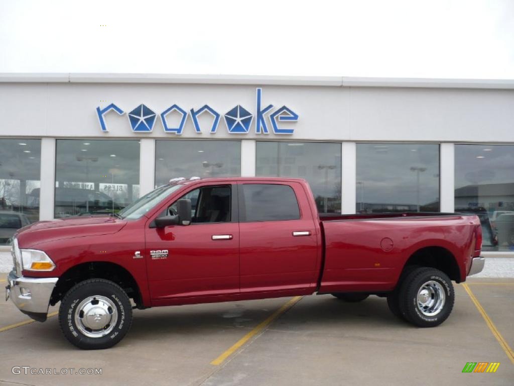 2010 Ram 3500 SLT Crew Cab 4x4 Dually - Inferno Red Crystal Pearl / Dark Slate/Medium Graystone photo #34