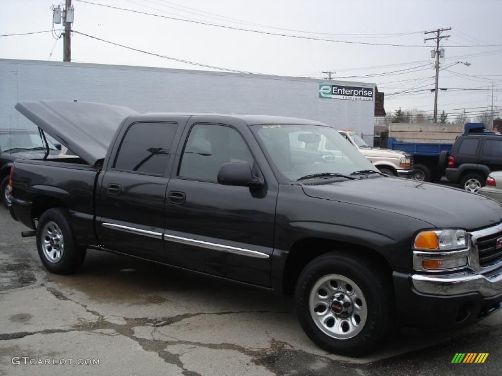 2005 Sierra 1500 SLE Crew Cab - Carbon Metallic / Dark Pewter photo #7