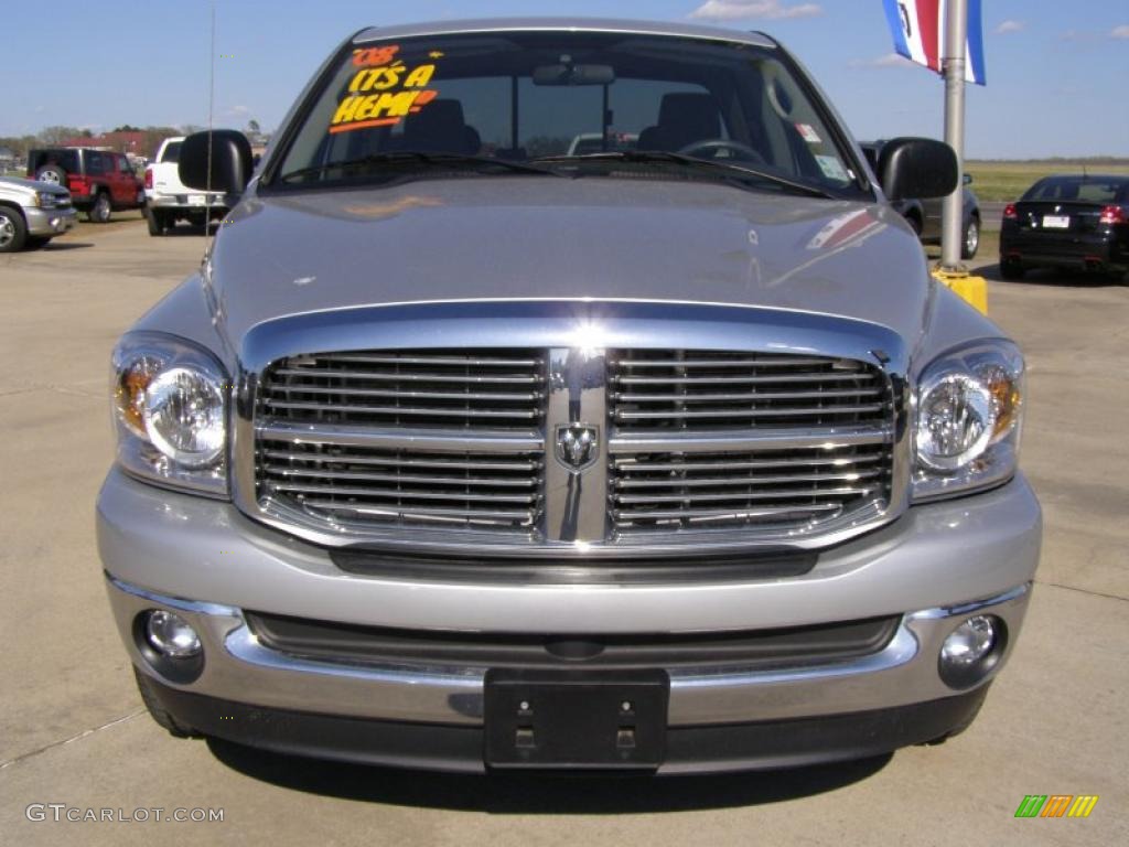 2008 Ram 1500 SLT Quad Cab - Bright Silver Metallic / Medium Slate Gray photo #8