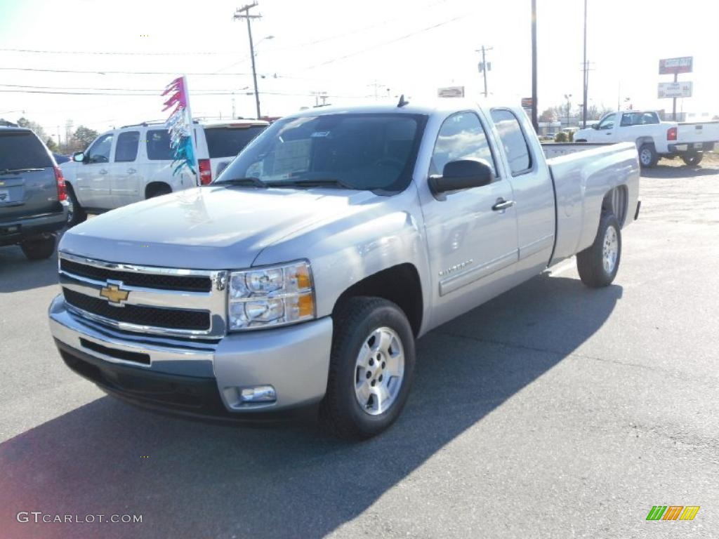 2010 Silverado 1500 LT Extended Cab - Sheer Silver Metallic / Ebony photo #1