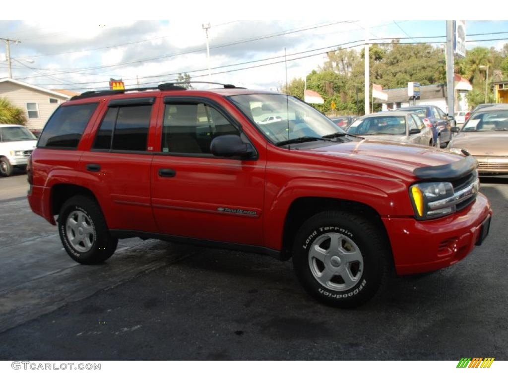 2002 TrailBlazer LS - Victory Red / Medium Oak photo #12
