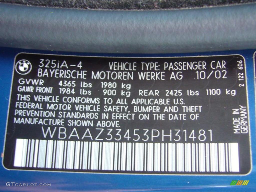 2003 3 Series 325i Sedan - Mystic Blue Metallic / Black photo #26