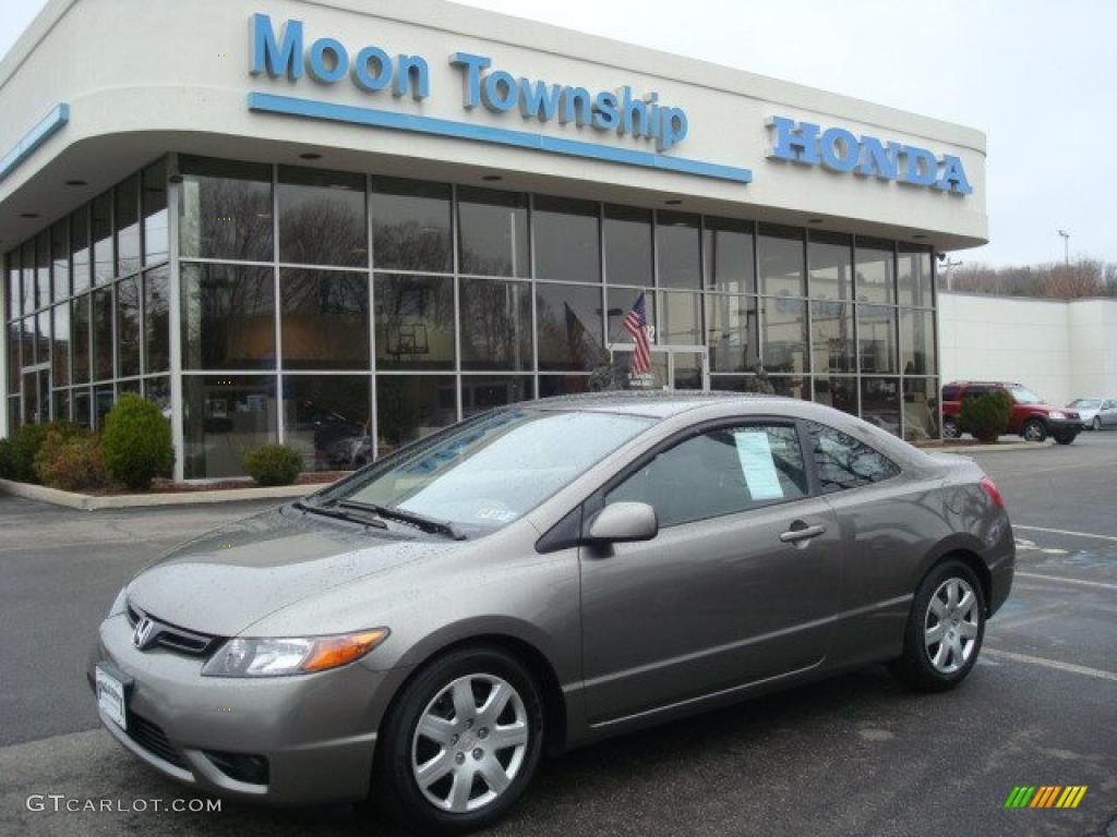 2008 Civic LX Coupe - Galaxy Gray Metallic / Gray photo #1