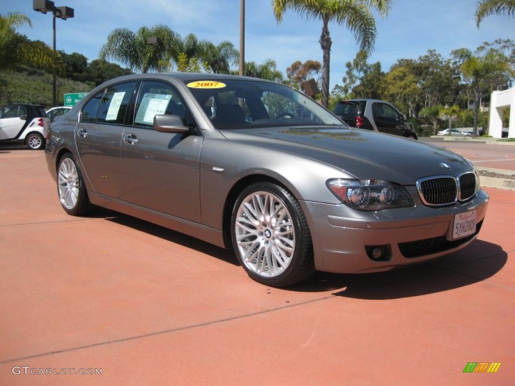 2007 7 Series 750i Sedan - Sterling Grey Metallic / Black photo #3