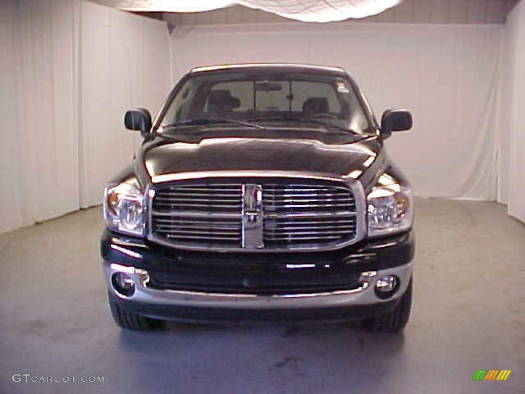 2007 Ram 1500 Big Horn Edition Quad Cab 4x4 - Brilliant Black Crystal Pearl / Khaki Beige photo #2