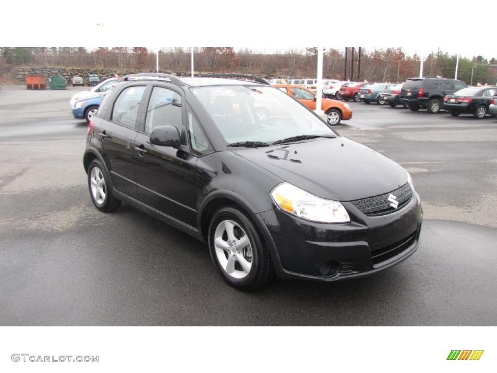 2009 SX4 Crossover Technology AWD - Black Pearl Metallic / Black photo #4