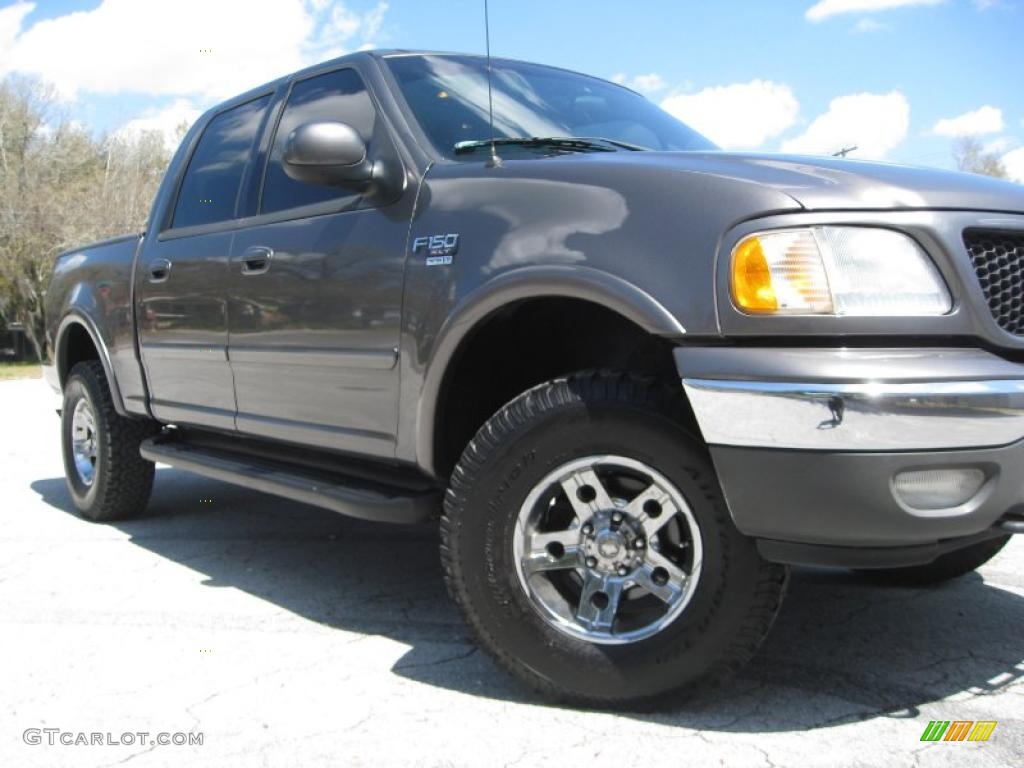 2002 F150 XLT SuperCrew 4x4 - Dark Shadow Grey Metallic / Dark Graphite photo #3