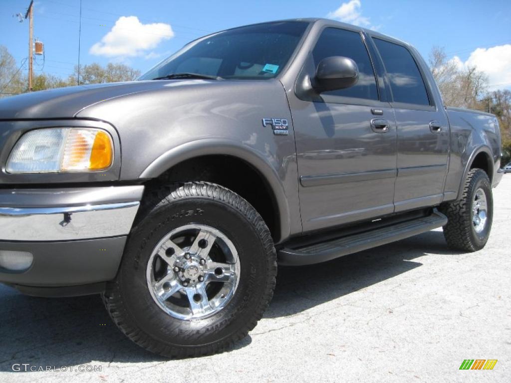 2002 F150 XLT SuperCrew 4x4 - Dark Shadow Grey Metallic / Dark Graphite photo #4