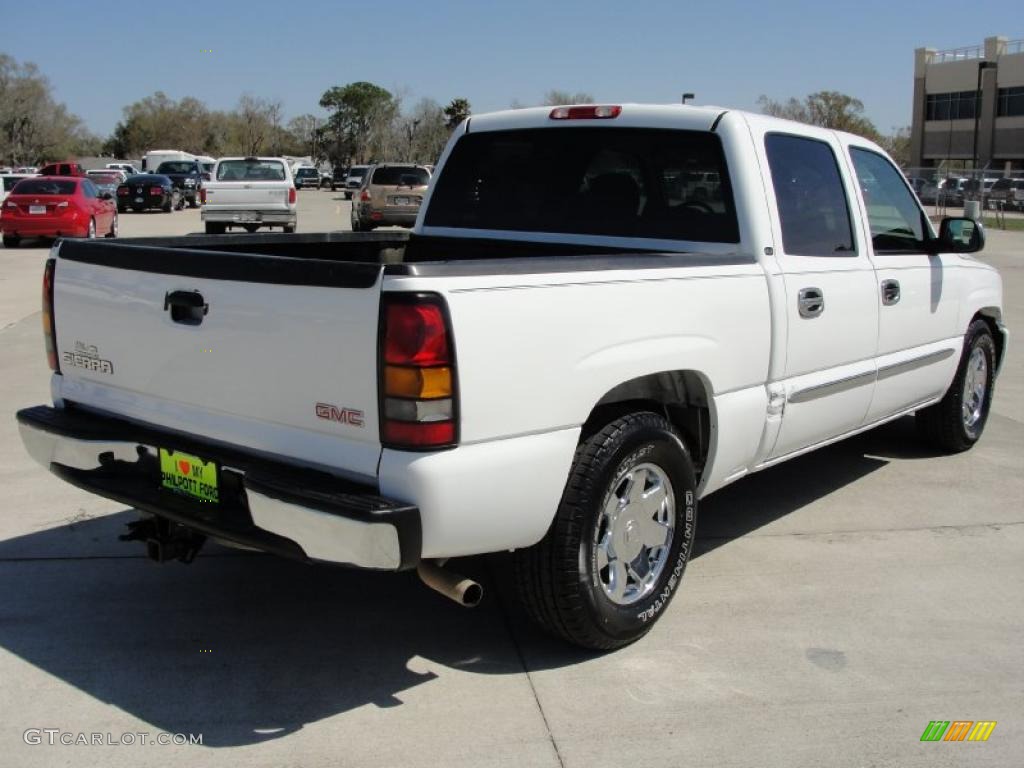 2005 Sierra 1500 SLE Crew Cab - Summit White / Dark Pewter photo #3