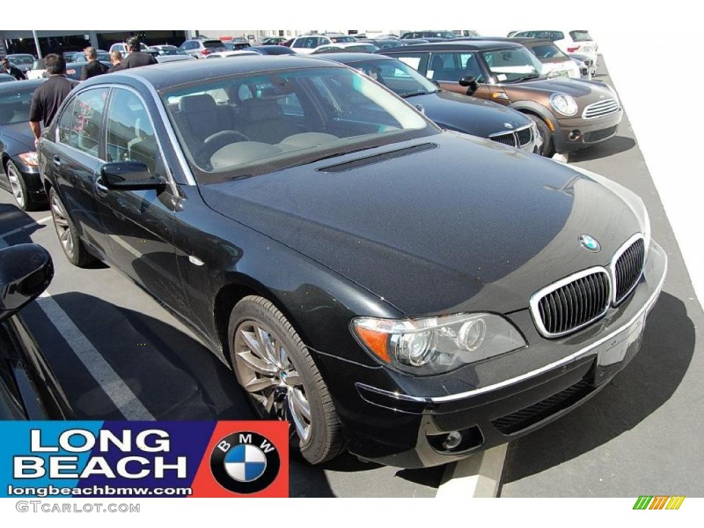2008 7 Series 750Li Sedan - Black Sapphire Metallic / Lava Blue photo #1