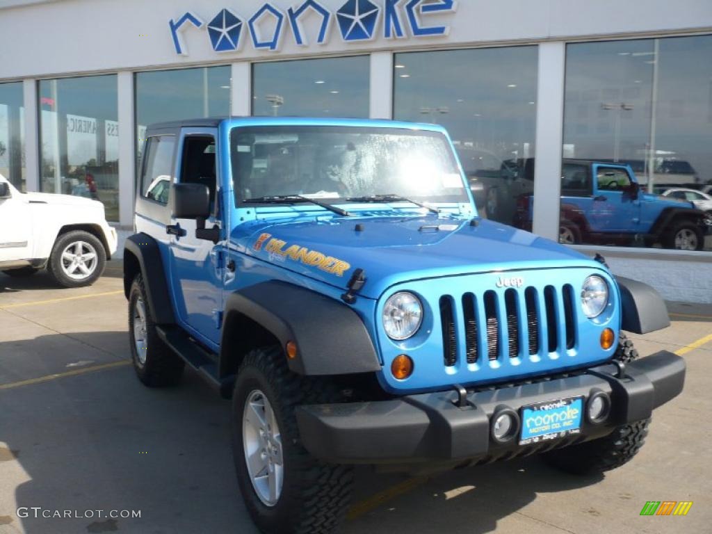 2010 Wrangler Sport Islander Edition 4x4 - Surf Blue Pearl / Dark Slate Gray/Blue photo #22