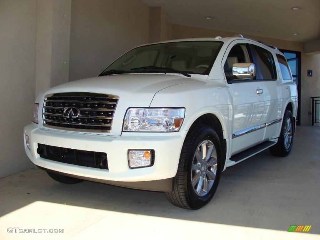 2010 QX 56 4WD - Tuscan White Pearl / Wheat photo #1