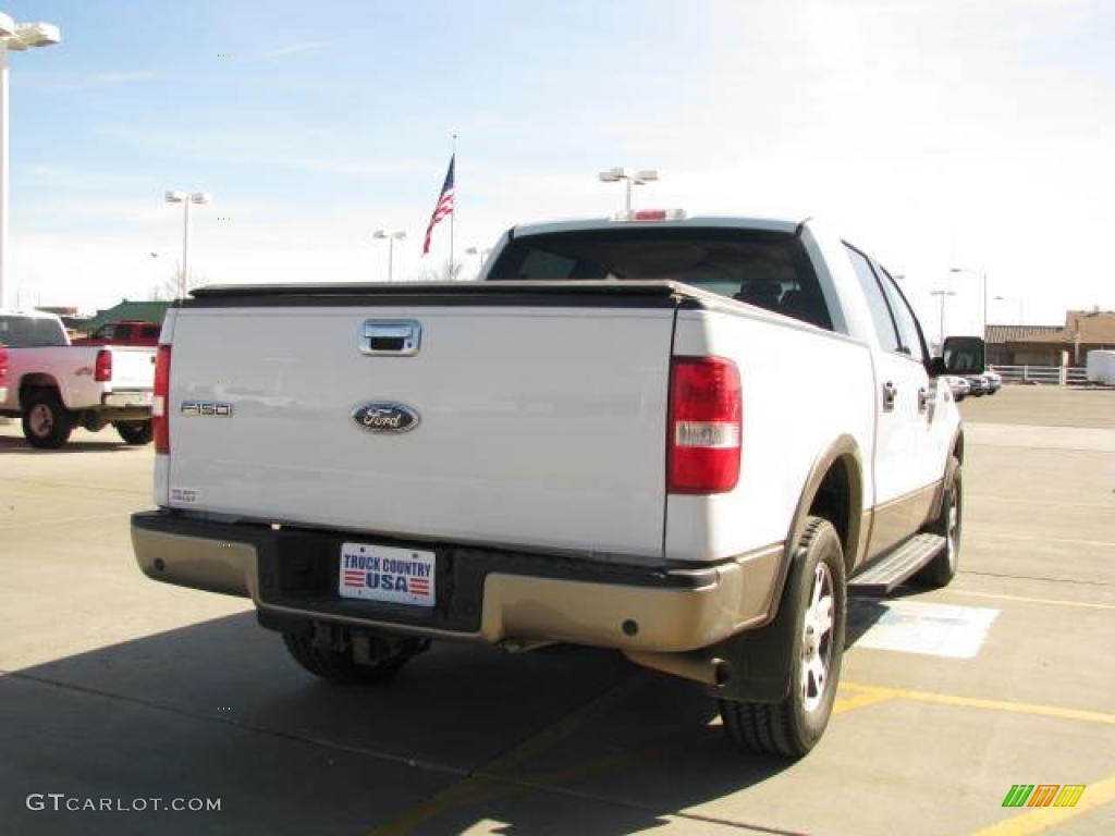 2004 F150 Lariat SuperCrew 4x4 - Oxford White / Tan photo #5