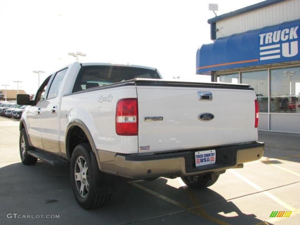 2004 F150 Lariat SuperCrew 4x4 - Oxford White / Tan photo #6