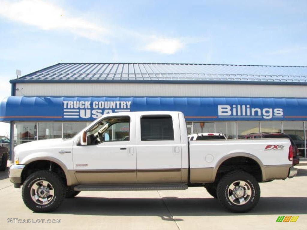 2004 F250 Super Duty King Ranch Crew Cab 4x4 - Oxford White / Castano Leather photo #1