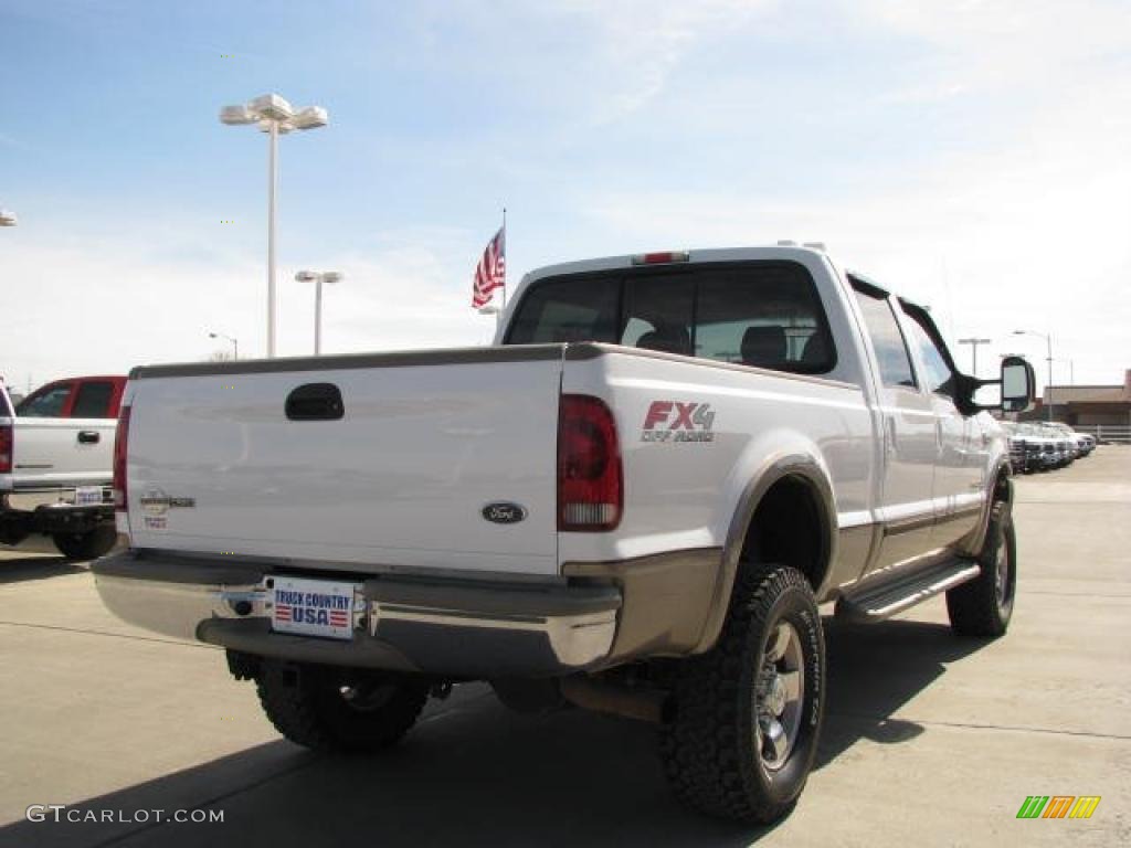 2004 F250 Super Duty King Ranch Crew Cab 4x4 - Oxford White / Castano Leather photo #10