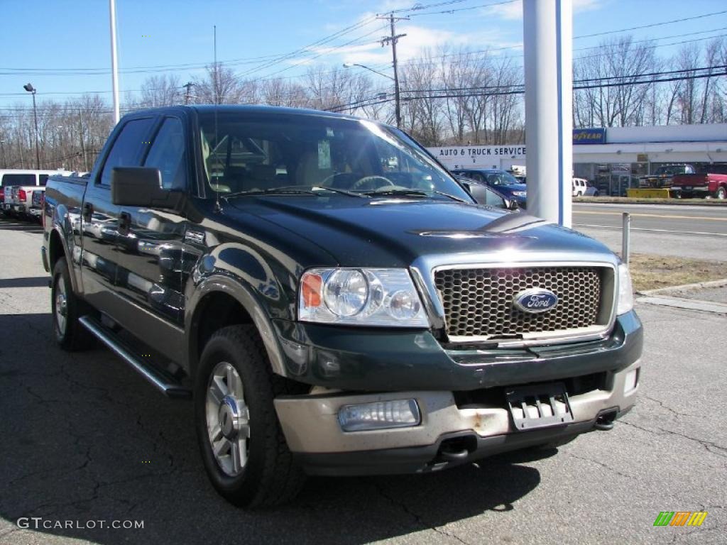 2004 F150 XLT SuperCrew 4x4 - Aspen Green Metallic / Tan photo #2