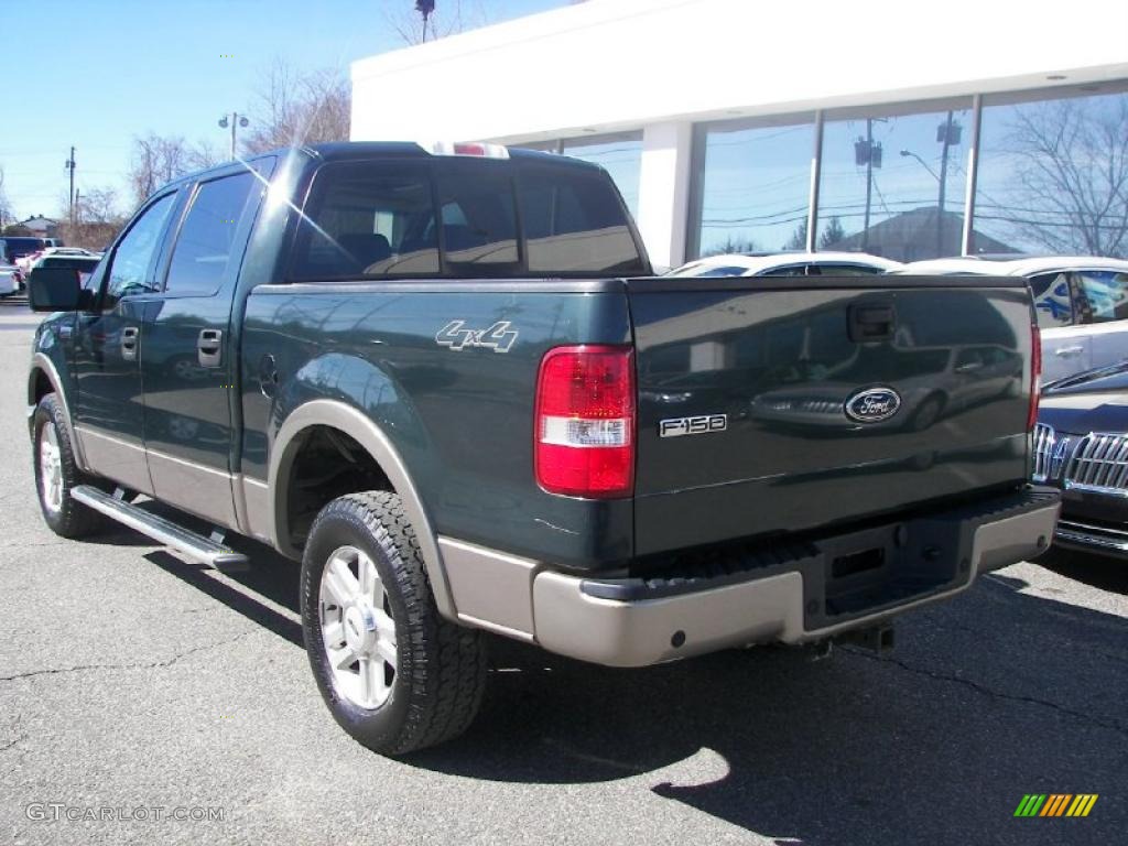 2004 F150 XLT SuperCrew 4x4 - Aspen Green Metallic / Tan photo #4