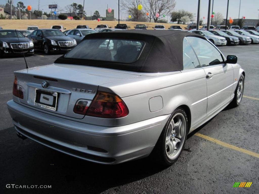 2001 3 Series 330i Convertible - Titanium Silver Metallic / Black photo #6