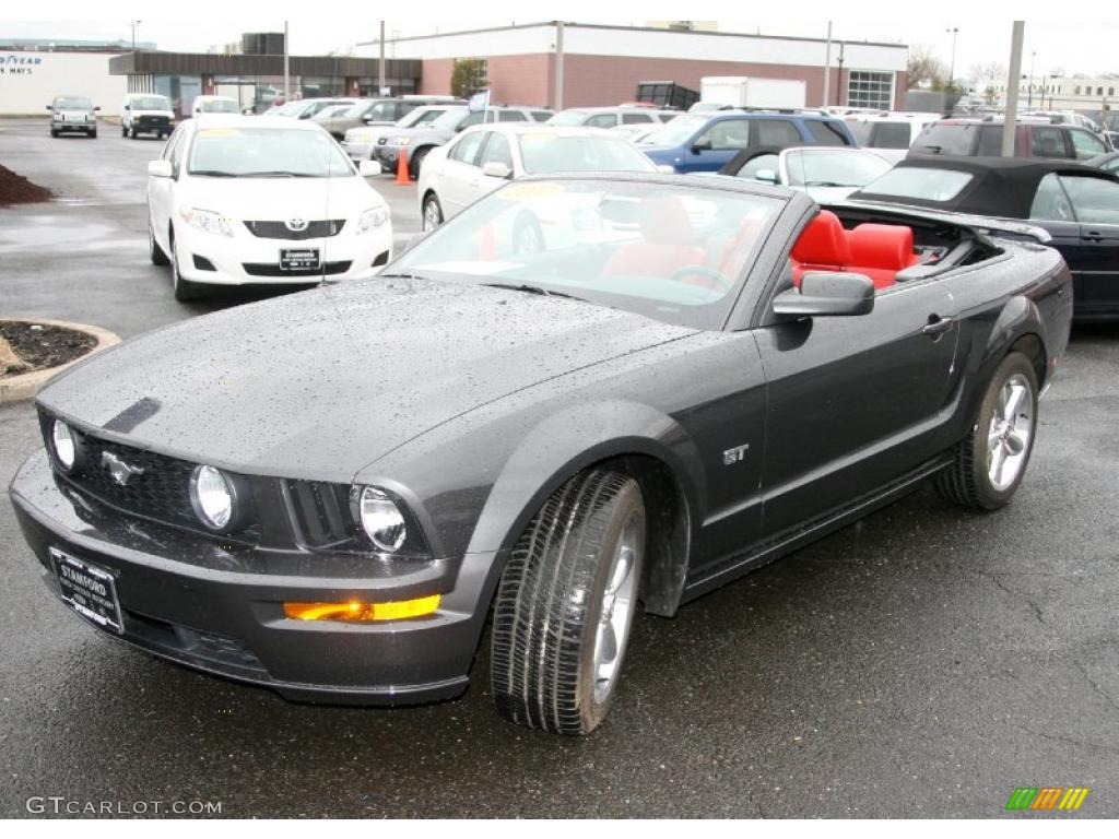 2007 Mustang GT Premium Convertible - Alloy Metallic / Black/Red photo #1