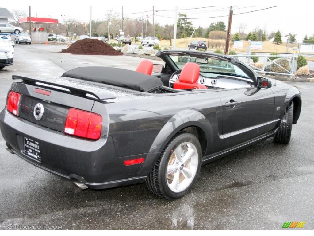 2007 Mustang GT Premium Convertible - Alloy Metallic / Black/Red photo #6
