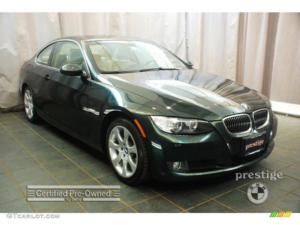 2008 3 Series 328xi Coupe - Deep Green Metallic / Beige photo #10