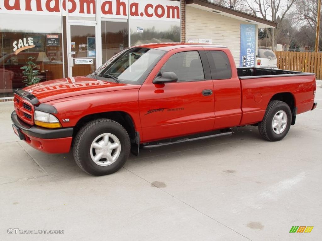 2000 Flame Red Dodge Dakota Sport Extended Cab 27113485 Photo 3