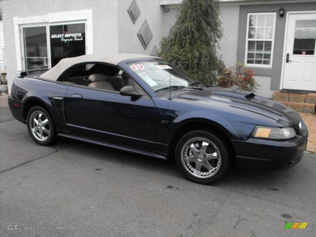 2002 Mustang GT Convertible - True Blue Metallic / Medium Graphite photo #10