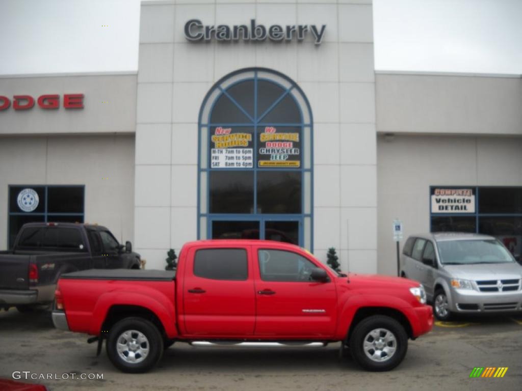 2007 Tacoma V6 SR5 Double Cab 4x4 - Radiant Red / Graphite Gray photo #1