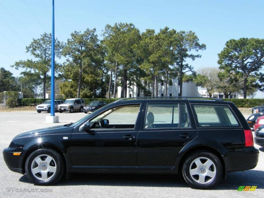 2002 Jetta GLS 1.8T Wagon - Black / Beige photo #2