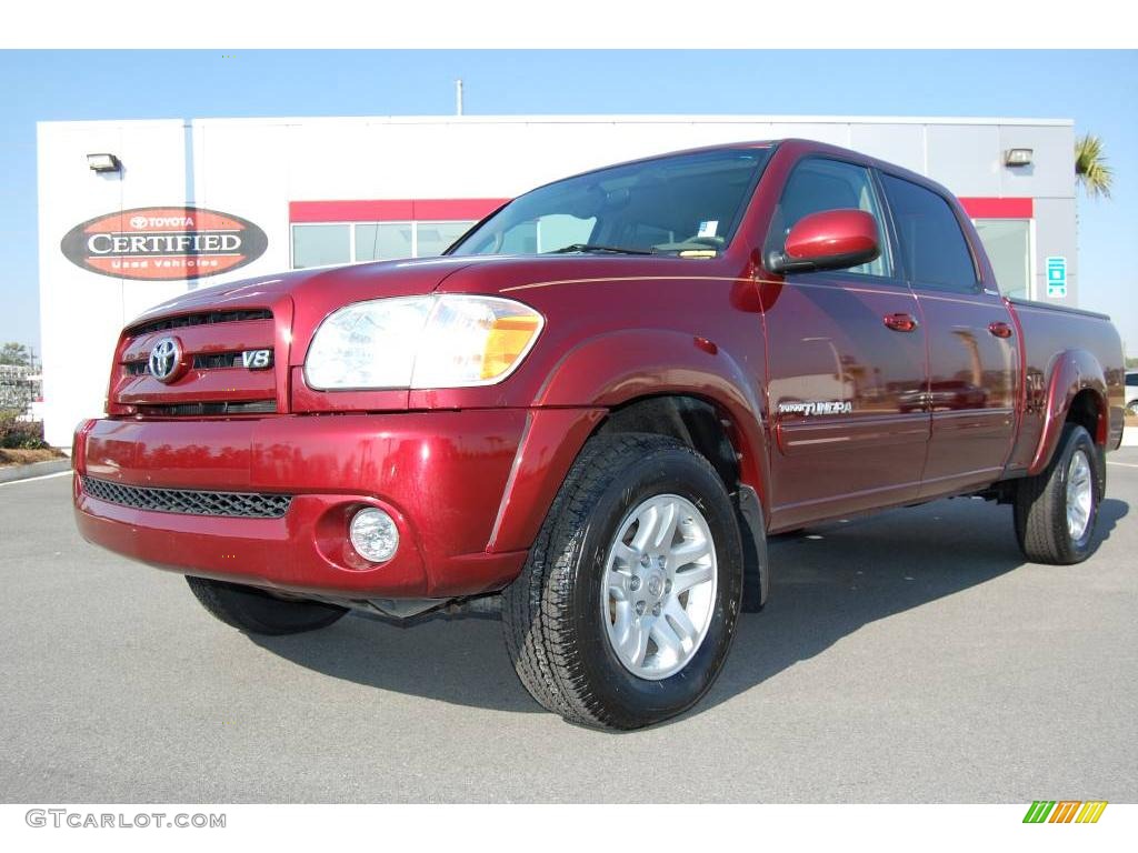 2005 Tundra Limited Double Cab 4x4 - Salsa Red Pearl / Taupe photo #1