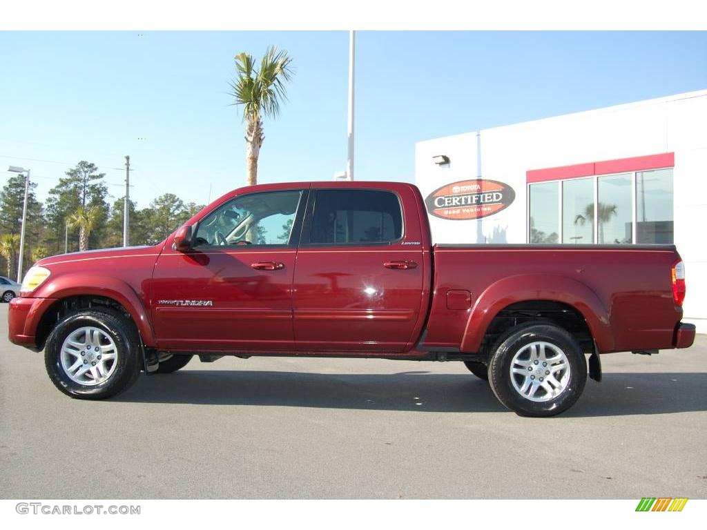 2005 Tundra Limited Double Cab 4x4 - Salsa Red Pearl / Taupe photo #3