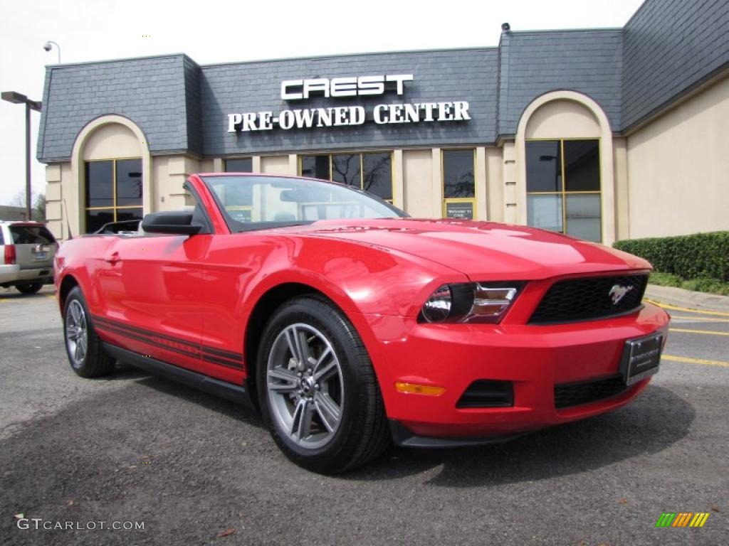 2010 Mustang V6 Premium Convertible - Torch Red / Stone photo #1