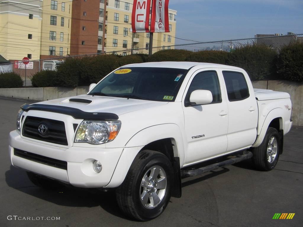 2006 Tacoma V6 TRD Sport Double Cab 4x4 - Super White / Graphite Gray photo #2